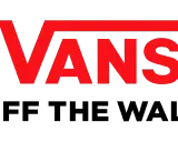 Vans-Logo mit dem Schriftzug "VANS" in Rot und "OFF THE WALL" in Weiß. Die Vans Bedeutung steht für Freiheit und Individualität.