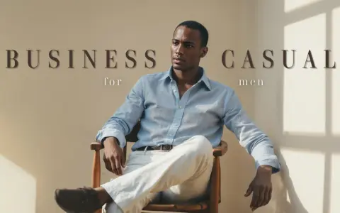 Ein Mann in einem hellblauen Leinenhemd und weißen Hosen, perfekt für den Business Casual Look.