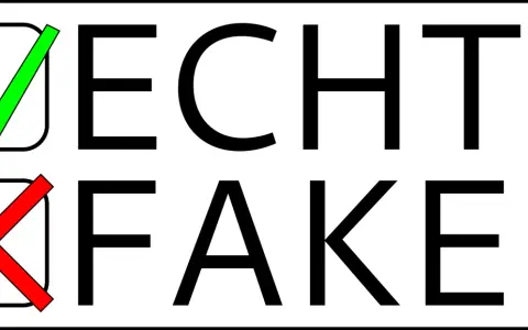 Echt oder fake? Ein grüner Haken bei "Echt" und ein rotes Kreuz bei "Fake" symbolisieren die Entscheidung.
