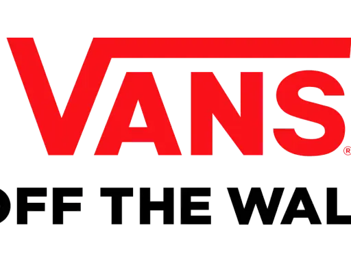 Vans-Logo mit dem Schriftzug "VANS" in Rot und "OFF THE WALL" in Weiß. Die Vans Bedeutung steht für Freiheit und Individualität.