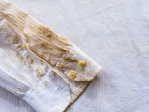 Ein weißes Hemd mit hartnäckigen Rostflecken. Tipps zum Rostflecken entfernen Kleidung gesucht?