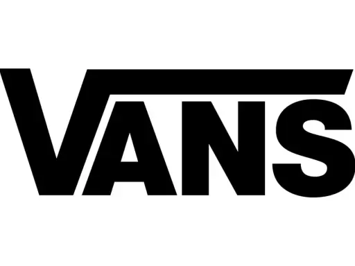 Das Vans Zeichen in Schwarz auf weißem Hintergrund. Ein ikonisches Logo für Skater und Streetwear-Fans.