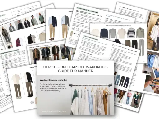 Der Stil- und Capsule Wardrobe Guide für Männer zeigt Outfit-Ideen und Tipps für eine minimalistische Garderobe.