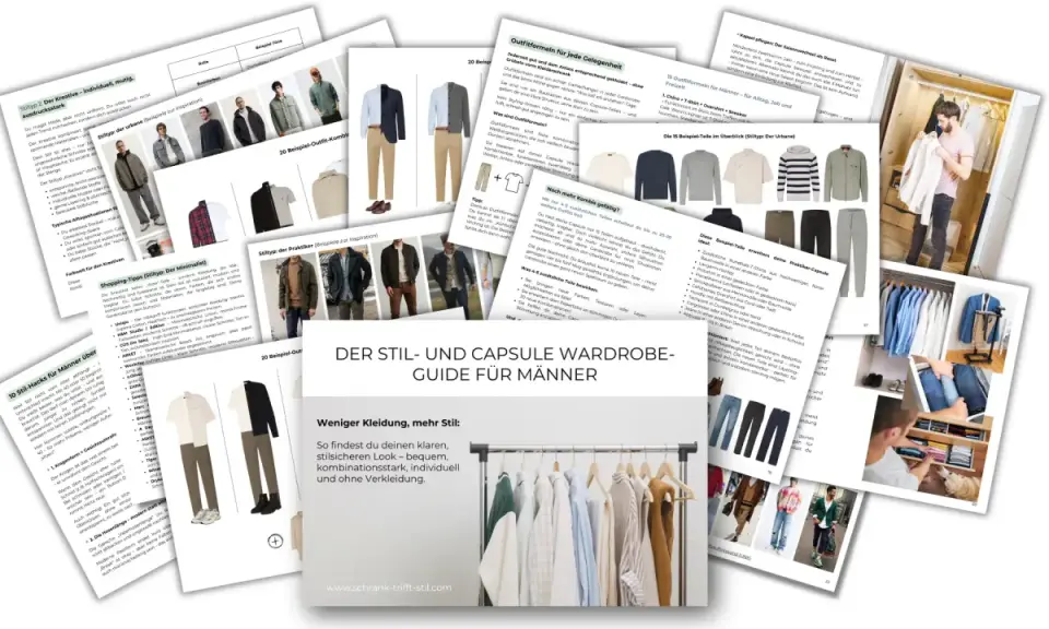 Der Stil- und Capsule Wardrobe Guide für Männer zeigt Outfit-Ideen und Tipps für eine minimalistische Garderobe.